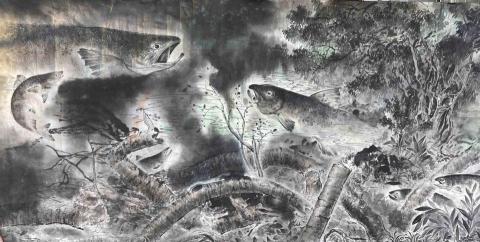 Ivy - 水墨
68*138cm