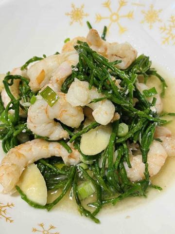 Jade’s kicthen（潔德作菜） - 海蝦仁蒜炒海蘆筍