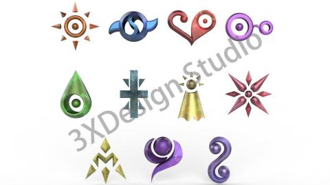 3XDesign Studio - 數碼寶貝徽章 - 3D渲染