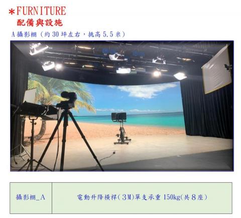 媲美電視台-挑高5.5米多元科技規格設備(A、B區攝影棚出租 - 