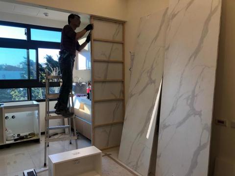 森兆人文空間室內設計 - 系統板木工做法的隔間牆