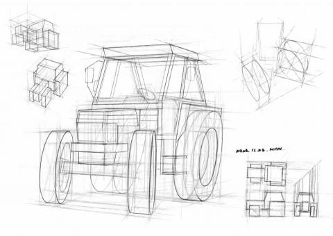 Han studio  邱柏翰 - 基礎透視課，簡化透視結構練習