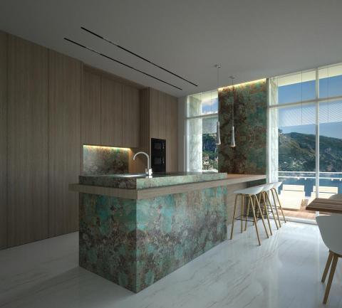 閣雅設計 - 3D透視-廚房中島吧檯設計