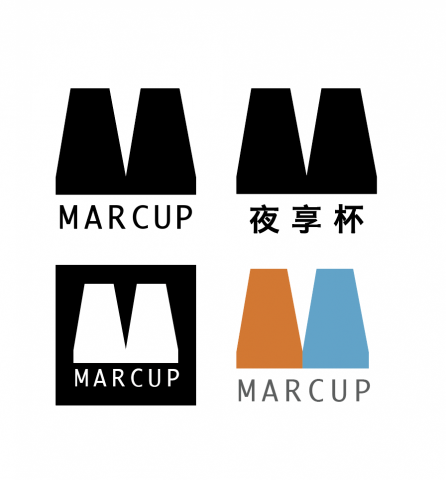 張韶和 - 環保團體LOGO設計
夜享杯以杯子為最主要的概念，素材使用最單純、卻也是最重要的部分作為發想，使用名稱中的m開頭作為意向，同時有雙數的概念。

＃色彩規劃＃LOGO設計