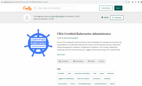 Patrick Chan - 我的 CKA: Certified Kubernetes Administrator 認證