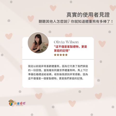 同畫世界Toheartworld｜客製出生體重熊 - 客人好評