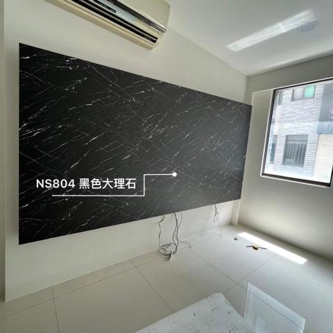 Hsu貼膜 - 電視牆木作補土底
施作後