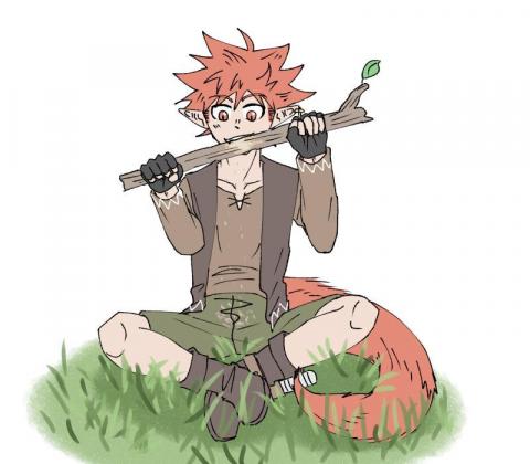 小黑豆 - 角色全身日常小塗鴉（上底色）