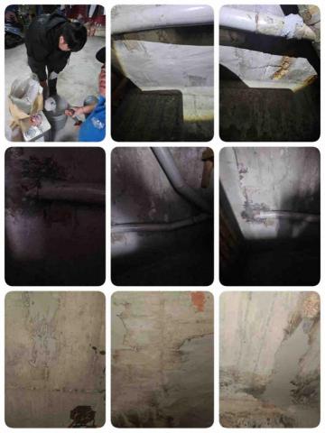 鴻立鴻翔防水有限公司 - 二樓三樓頂板凹洞鋼筋外露EPOXY輕質砂漿結構補強完成