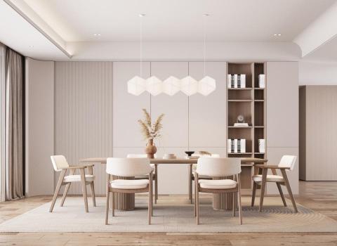 劉名烜 - 奶油風餐廳效果圖