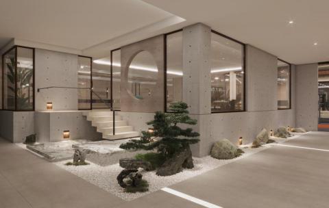 劉名烜 - 新中式會所泳池效果圖