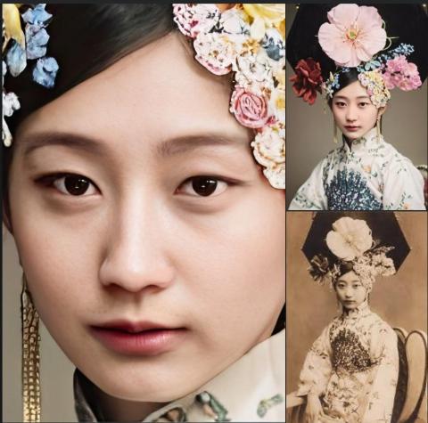 TONY的老照片修復 - 精緻修復臉部肌膚(減少橡膠感)
(王敏彤 清朝格格)