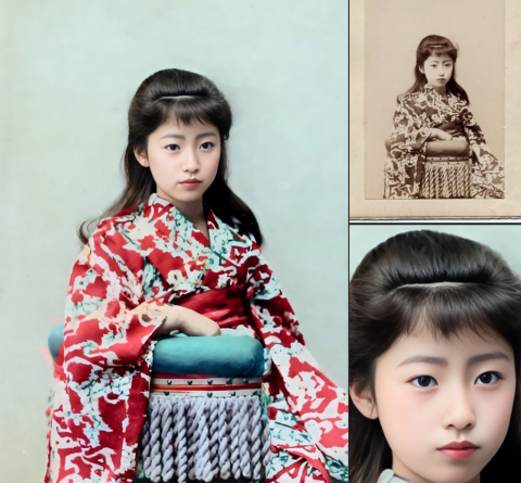 TONY的老照片修復 - 140年前的日本藝伎