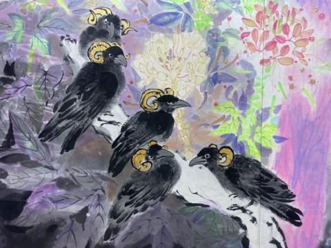 錢思璞 - 水墨作品（局部）