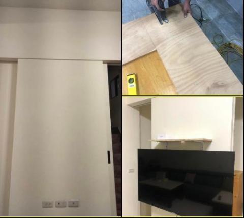 賴威升 - 安裝電視(掛牆)，順手做小置物櫃給客人放MOD