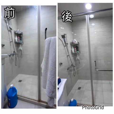 羅佳馨 - 玻璃清理前後對照，整理完明亮多了