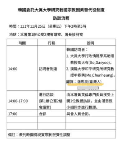 潘思辰 - 隨行口譯