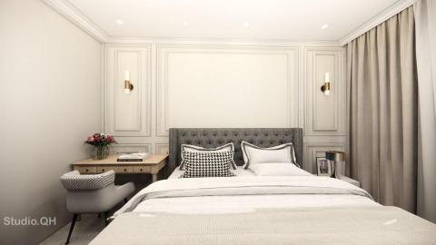 QH.Studio室內設計個人工作室 - 美式主臥室