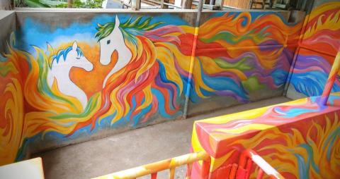 禾沐藝術工作室 - 馬廄參觀空間壁畫彩繪