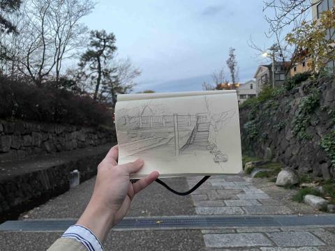 魏茂疄 - 速寫二條城前河川