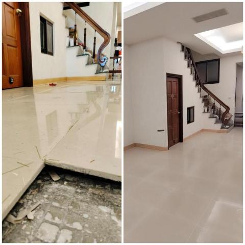 瀚元磁磚空心灌注/磁磚修復/隆起修復 - 施工前/施工後 瀚元磁磚空心灌注/磁磚修復/隆起修復 - 施工前/施工後