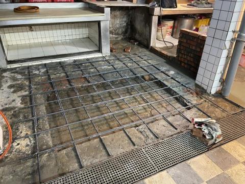 翊琚工程有限公司 - 市場地坪更新施作#3鋼筋綁紮