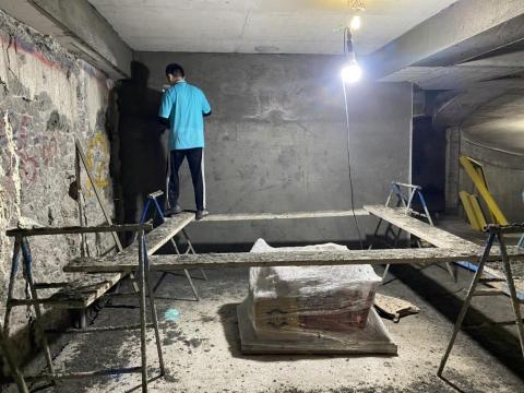 翊琚工程有限公司 - 案場室內牆面1:3水泥砂漿打底