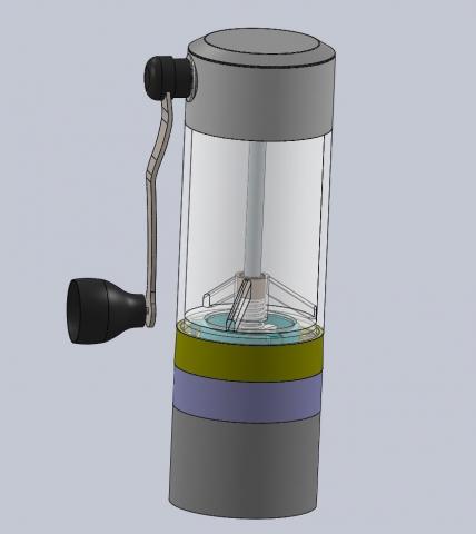 Sigma-Tek Studio/希格瑪設計+技術+製造承作 - 咖啡豆手動 (側邊) 磨豆機設計 3D 建模 (圓型)