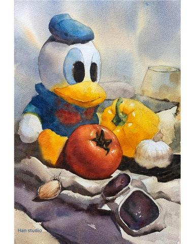 Han studio  邱柏翰 - 娃娃亮色靜物組配色習作