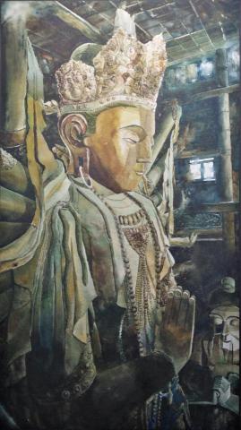 李育任 - 水彩畫《佛觀大千》