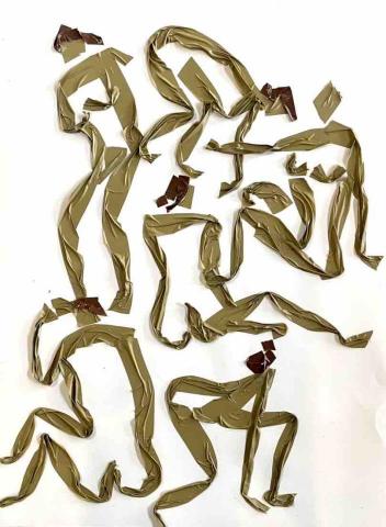 曾媃 - 2023 裸體素描 膠帶 拼貼