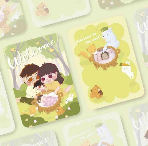 擠柔 - 彌月卡設計