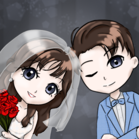 索斯-提雅 - 婚紗照Q版頭貼