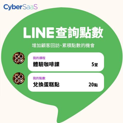 CyberSaaS給優點 - 顧客與店家用Line就能查詢點數，維持客戶關係就應該這麼簡單！