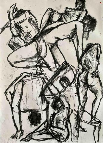曾媃 - 2023 裸體素描 炭筆