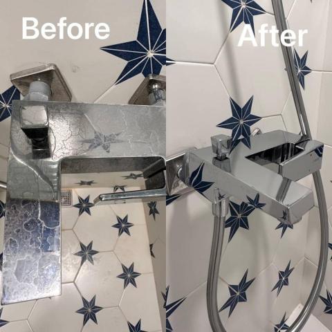 傑西 - 浴室水龍頭清潔前後對比照