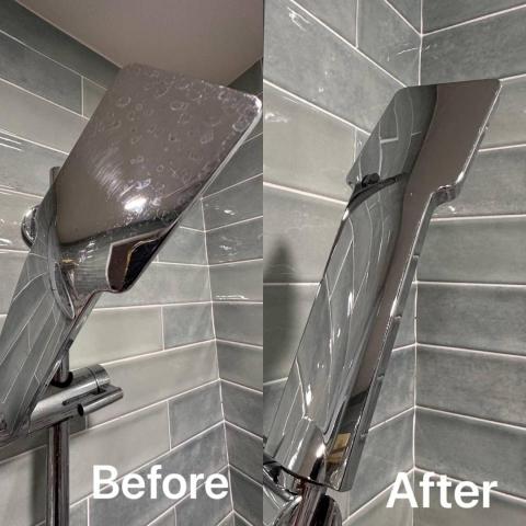 傑西 - 浴室蓮蓬頭清潔前後照