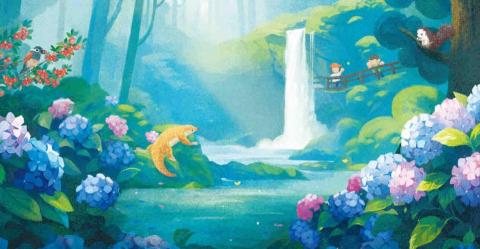 月好 商業設計工作室 - 衫林溪繡球花插畫