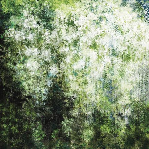 Bez.art 百解創藝 - 電繪作品：「花瀑飛舞」
白花垂枝如飛瀑，綿綿如絮風中舞，絲絲如縷飛散去，如雲如雪如夢中。