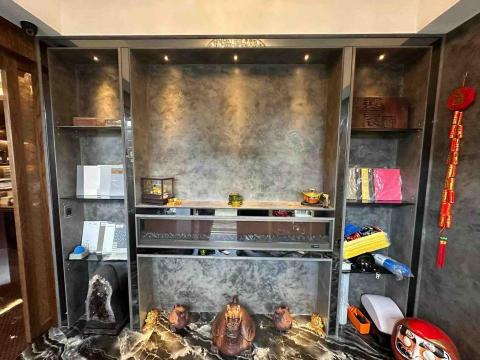 結城油漆工程行 - 司曼特（灰）背景展示櫃