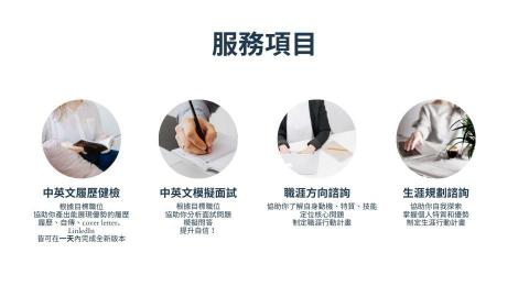 職涯諮詢顧問/中英文履歷教戰/面試教戰 🌟 Candice - 服務項目 職涯諮詢顧問/中英文履歷教戰/面試教戰 🌟 Candice - 服務項目