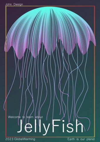 John的設計 - 水母海報 - illustrator製作