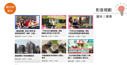 Josephine Chou - [影音企劃]
1. 產品主題規劃
2. 腳本撰寫
3. 分鏡說明
4. 拍攝指導