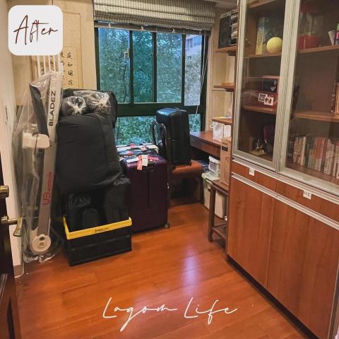 整理師 Ann ｜納閣生活空間規劃 - 書房儲藏室整理後，委託人終於可以如願開窗了。