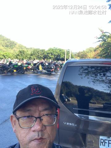 財神計程車 - 日月潭包車。恰巧遇到重機車隊。太酷了必須拍照