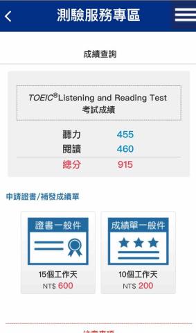 國立成功大學 -  
多益成績