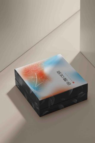 予設計 - 包裝設計：
利用暈染及牡丹圖樣呈現古典風情。