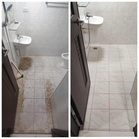 芯美清潔 - 施工粉塵清理 左為清潔前 右為清潔後