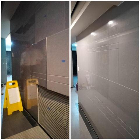 瀚元磁磚空心灌注/磁磚修復/隆起修復 - 施工前/施工後 瀚元磁磚空心灌注/磁磚修復/隆起修復 - 施工前/施工後