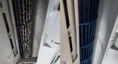 新竹專業家電清洗服務 - 冷氣清洗前後對照